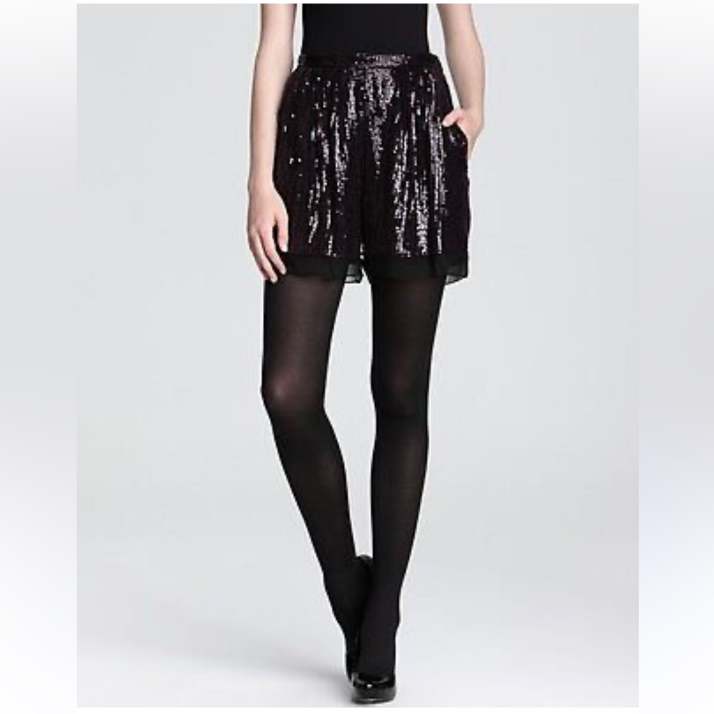 Diane Von Furstenberg Silk & Sequined Shorts